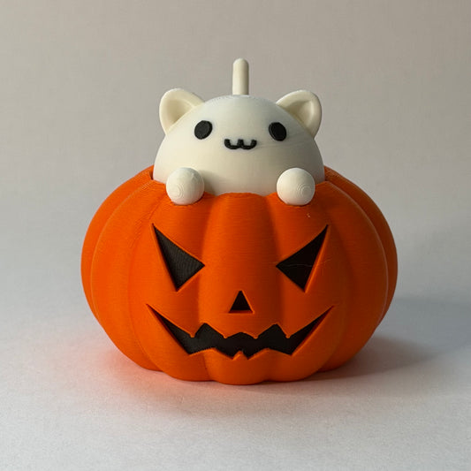 Pumpkin cat clicker - White
