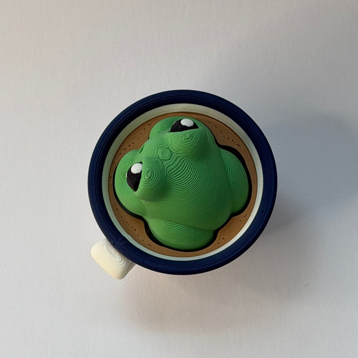 Frog in a teacup fidget clicker - Green