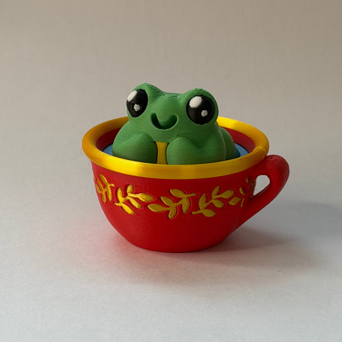 Frog in a teacup fidget clicker - Green