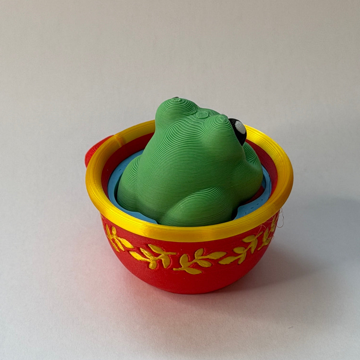 Frog in a teacup fidget clicker - Green