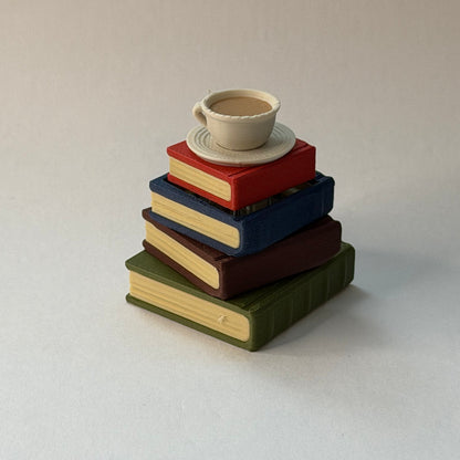 Teacup book stack clicker - Aged