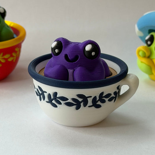 Frog in a teacup clicker - Purple