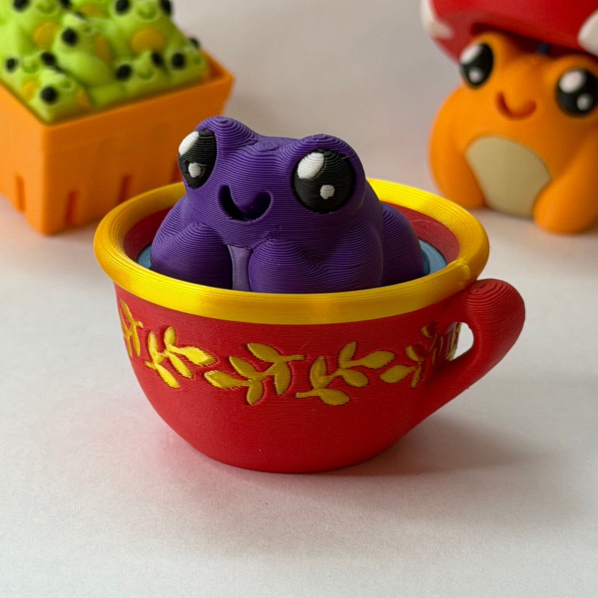 Frog in a teacup clicker - Purple