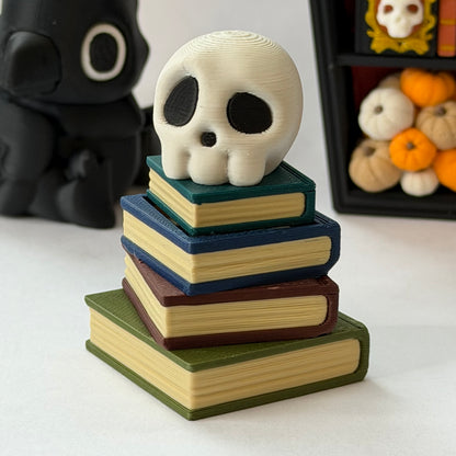 Skull book stack clicker - Aged