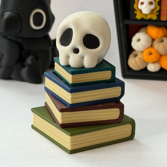 Skull book stack clicker - Aged