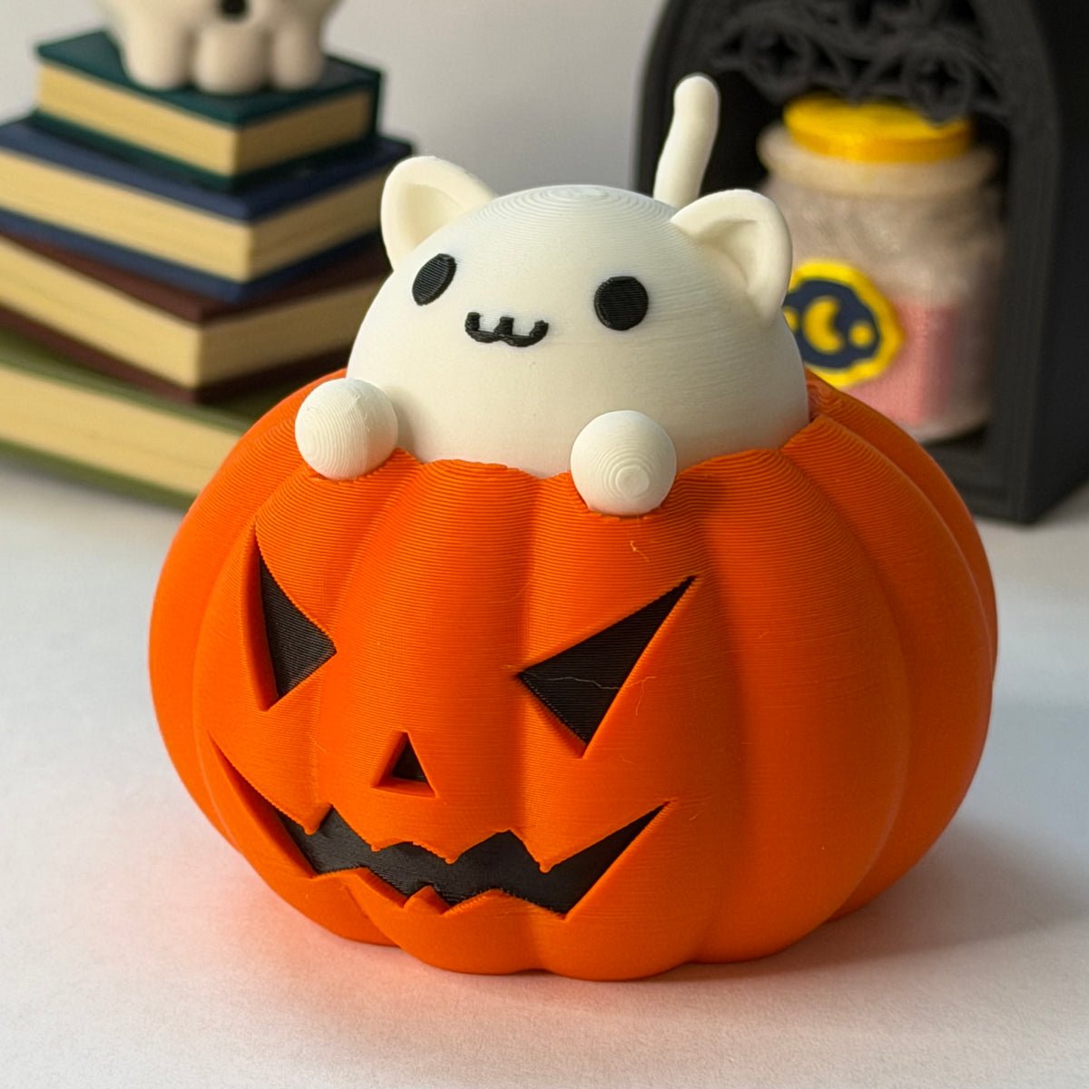 Pumpkin cat clicker - White
