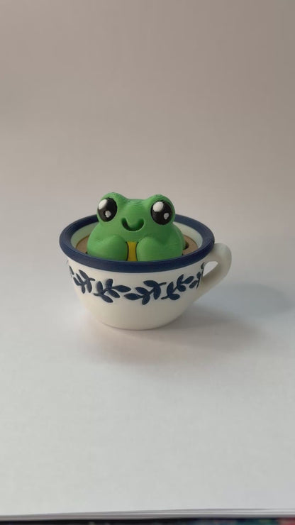 Frog in a teacup fidget clicker - Green